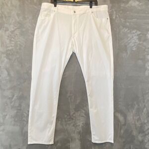 Peter Millar Crown Crafted Mens White Cotton Blend Pants Size 42/32 NWT‎